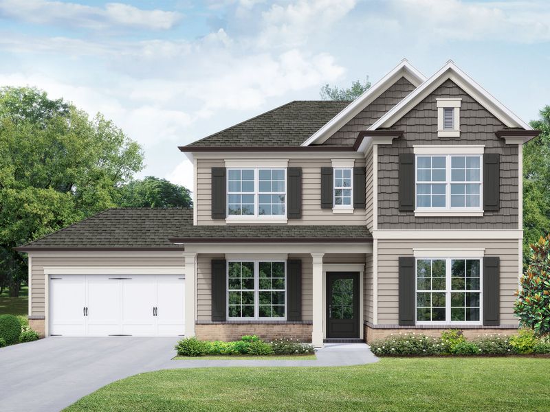 Representative exterior photo of a completed home built from the The Harcrest by My Home Communities in Sutton’s Landing, Statham, GA (Image 6).