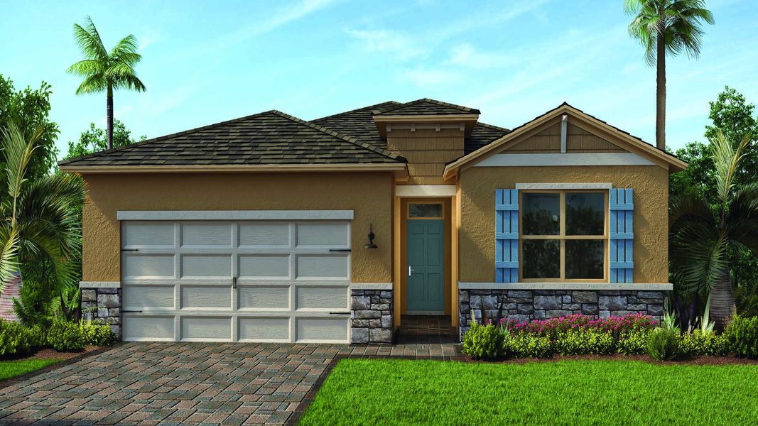 Front exterior of a new home in Archers Mill, Ormond Beach, FL, highlighting curb appeal (Image 2).