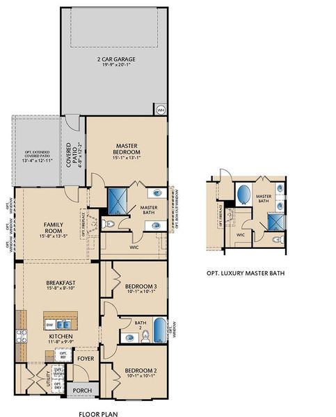 2D floor plan layout for the Granary by Pacesetter Homes in La Terra at Uptown Celina, Celina, TX (Image 3).