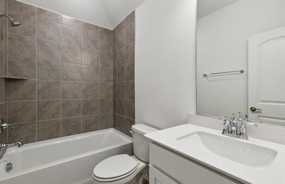 Spacious secondary bathroom  *real home pictured