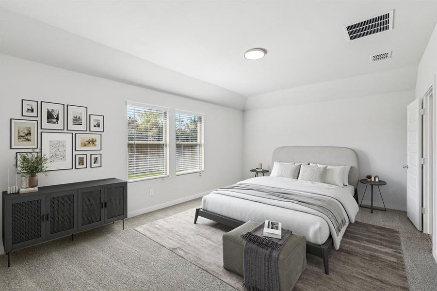 Primary Suite in the Oscar home plan by Trophy Signature Homes – REPRESENTATIVE PHOTO