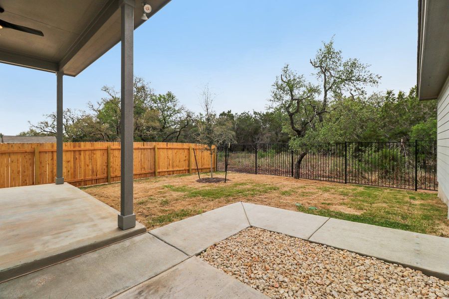 Exterior details and patio area of a home in Sage Hollow, Kyle (Image 18).