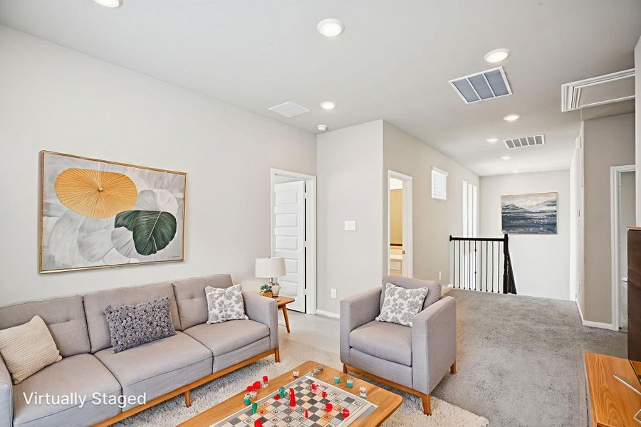 Furnished interior view inside a new home in Kemah Crossing - Luxe Series, Kemah (Image 12). Furnished interior view inside a new home in Kemah Crossing - Luxe Series, Kemah (Image 12).