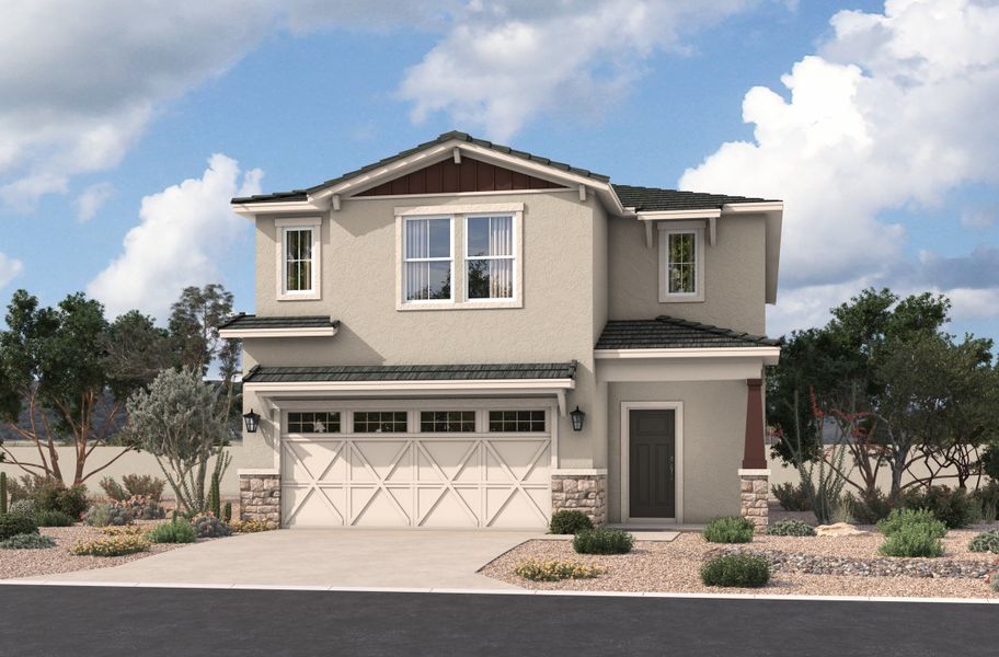 Representative exterior photo of a completed home built from the Sycamore by Beazer Homes in Bethany Grove, Glendale, AZ (Image 12). Representative exterior photo of a completed home built from the Sycamore by Beazer Homes in Bethany Grove, Glendale, AZ (Image 12).