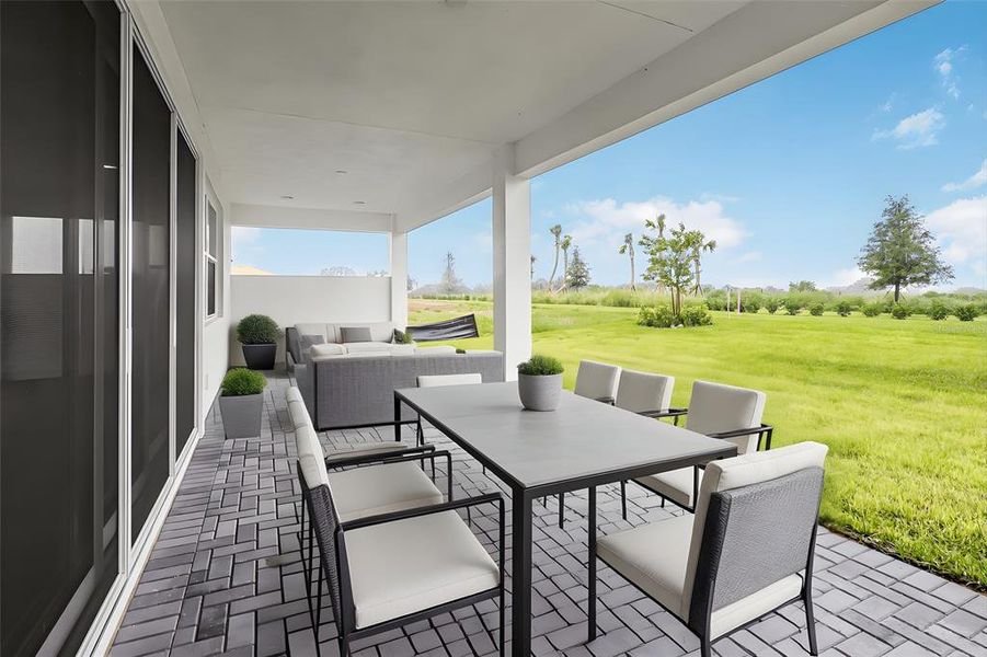 Exterior details and patio area of a home in Cresswind at Lake Harris, Tavares (Image 25).