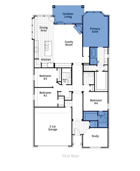 2D floor plan layout of this home in Wildridge, Oak Point, TX (Image 3).
