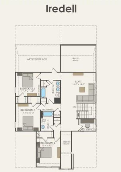 Pulte Homes, Iredell/HC201 floor plan second level Pulte Homes, Iredell/HC201 floor plan second level