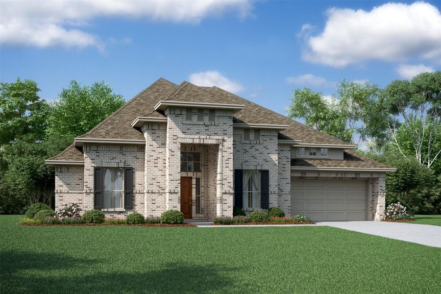 Stunning Elaine design by K. Hovnanian Homes in elevation B built in Tejas Landing. (*Artist rendering used for illustration purposes only.) Stunning Elaine design by K. Hovnanian Homes in elevation B built in Tejas Landing. (*Artist rendering used for illustration purposes only.)