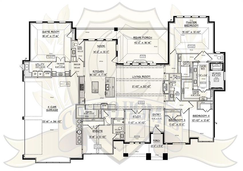 2D floor plan layout of this home in Bear Creek Ranch, Aledo, TX (Image 5). 2D floor plan layout of this home in Bear Creek Ranch, Aledo, TX (Image 5).