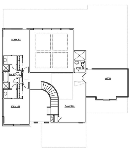 2D floor plan layout of this home in Santa Rita Ranch, Liberty Hill, TX (Image 6).