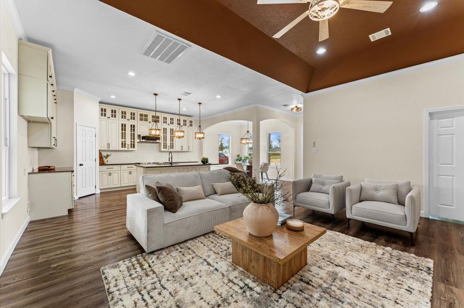 Furnished interior view inside a new home in , Huffman (Image 13).