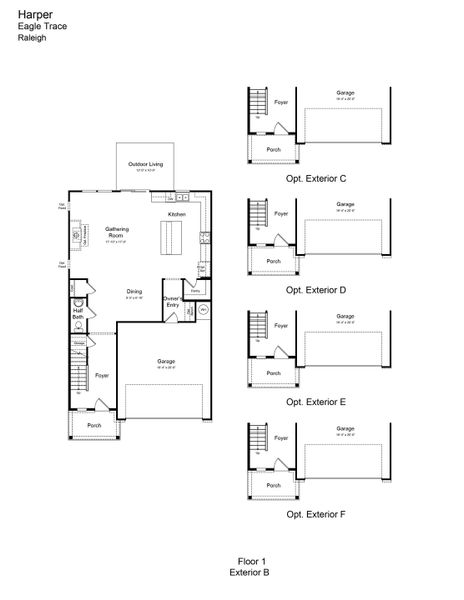 2D floor plan layout of this home in Eagle Trace, Wendell, NC (Image 3).