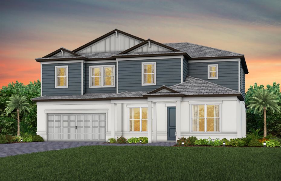 Representative exterior photo of a completed home built from the Newlyn by Pulte Homes in Two Rivers, Zephyrhills, FL (Image 13).