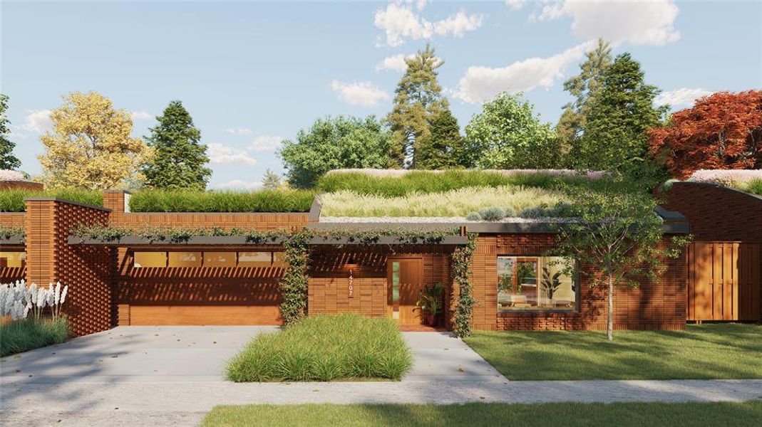 View of front facade featuring a front yard and concrete driveway View of front facade featuring a front yard and concrete driveway