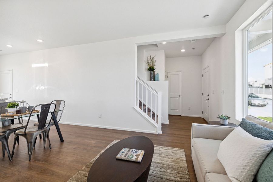 Furnished interior view inside a new home in Green Valley Ranch, Aurora (Image 7). Furnished interior view inside a new home in Green Valley Ranch, Aurora (Image 7).
