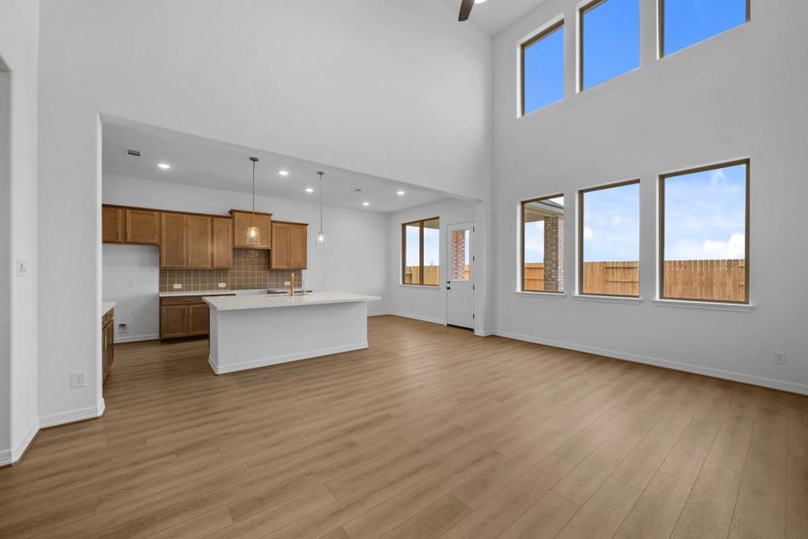 Gathering room. Sample product photo. Actual exterior and interior selections may vary by homesite. Photo may be virtually staged.