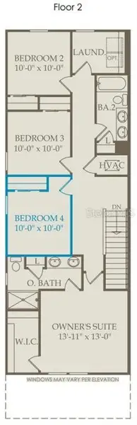 2D floor plan layout of this home in Tohoqua, Kissimmee, FL (Image 3).