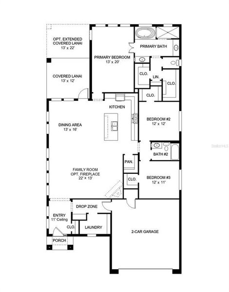 2D floor plan layout of this home in Magnolia Bay 50', Nokomis, FL (Image 4).