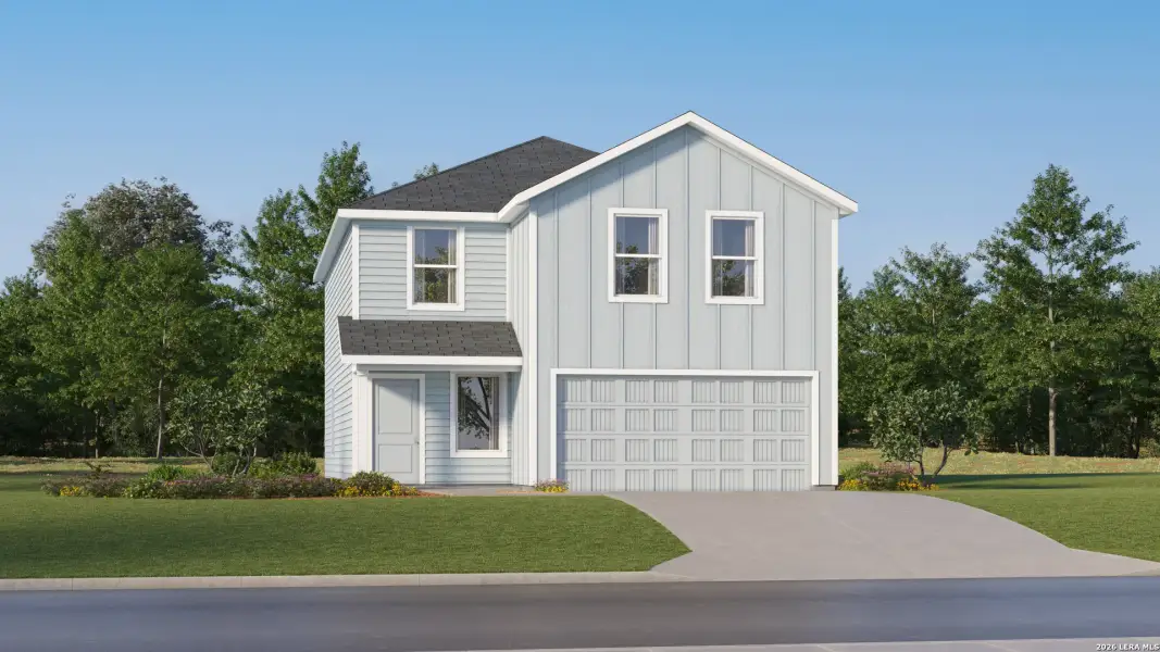 Front exterior of a new home in Grace Valley, Marion, TX, highlighting curb appeal (Image 2). Front exterior of a new home in Grace Valley, Marion, TX, highlighting curb appeal (Image 2).