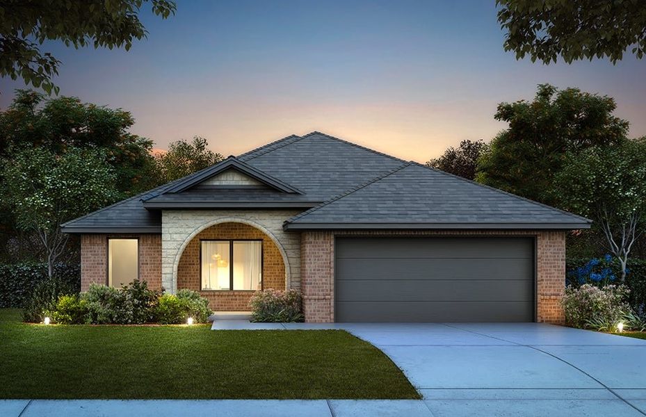 Representative exterior photo of a completed home built from the Lynndale Plus by Home Creations in Lexington Heights, Willis, TX (Image 1). Representative exterior photo of a completed home built from the Lynndale Plus by Home Creations in Lexington Heights, Willis, TX (Image 1).