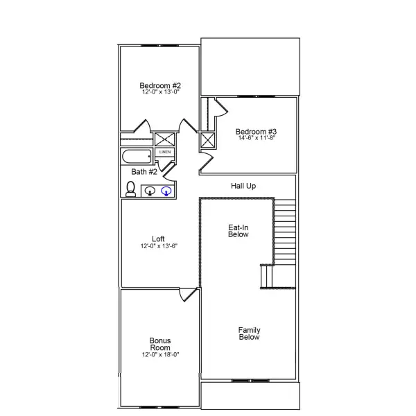 2D floor plan layout of this home in Grand Park, Leland, NC (Image 4).