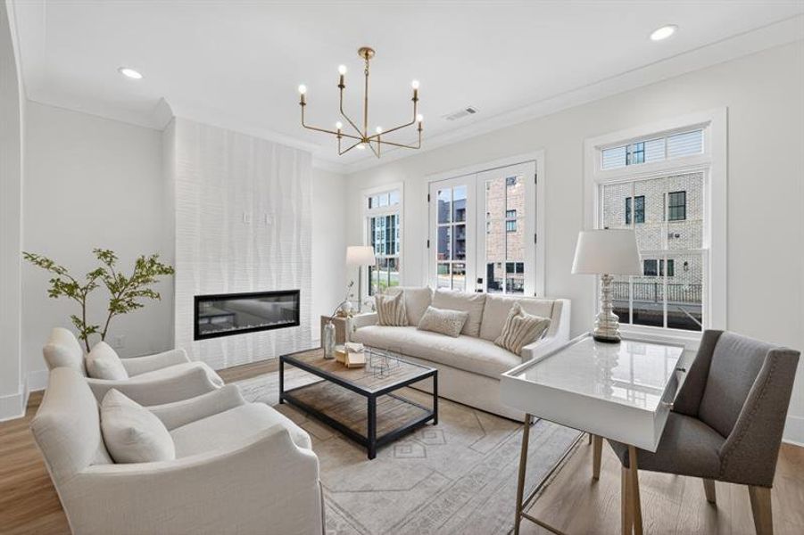 Furnished interior view inside a new home in Skyview On Broad, Sugar Hill (Image 30).