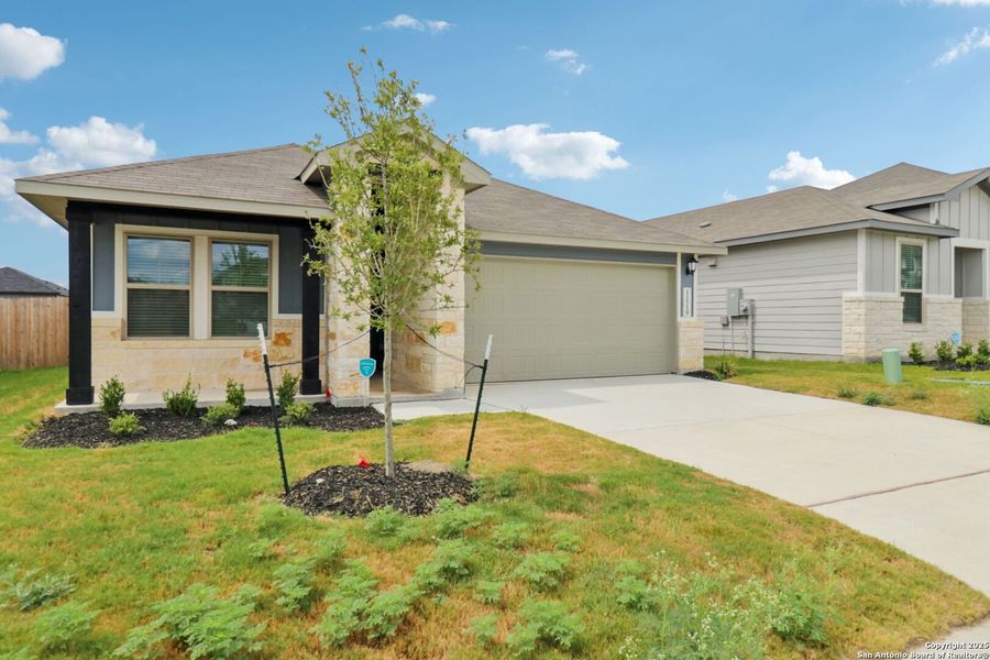 Front exterior of a new home in , San Antonio, TX, highlighting curb appeal (Image 23). Front exterior of a new home in , San Antonio, TX, highlighting curb appeal (Image 23).