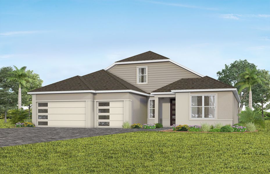 Representative exterior photo of a completed home built from the Stellar Grand by Del Webb in Del Webb Lakehaven, Clermont, FL (Image 12).