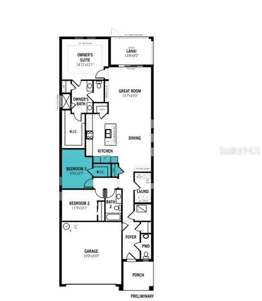 2D floor plan layout of this home in Sanderling, Palmetto, FL (Image 2). 2D floor plan layout of this home in Sanderling, Palmetto, FL (Image 2).