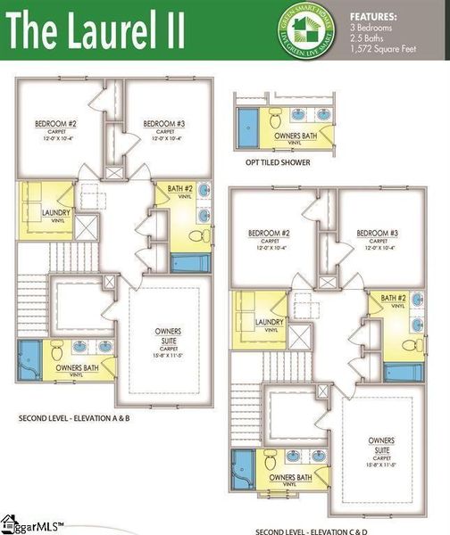 2D floor plan layout of this home in Hazelwood, Boiling Springs, SC (Image 3).