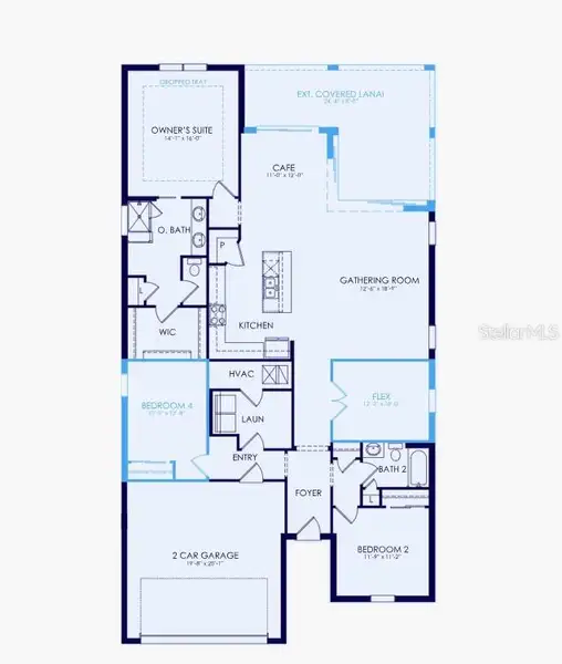 2D floor plan layout of this home in Legacy Groves, Nokomis, FL (Image 3).