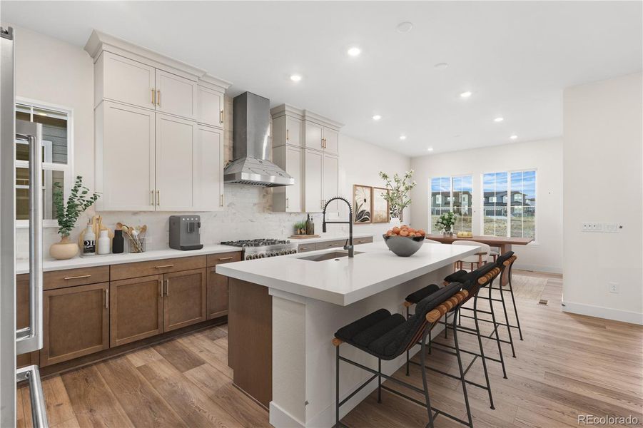 Furnished interior view inside a new home in Reserve at The Canyons, Castle Pines (Image 6). Furnished interior view inside a new home in Reserve at The Canyons, Castle Pines (Image 6).
