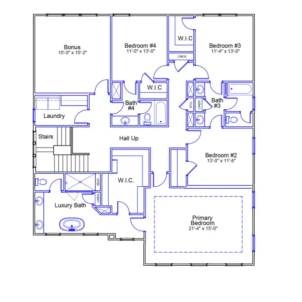 2D floor plan layout of this home in Indigo at Abbey Preserve, Wilmington, NC (Image 3).