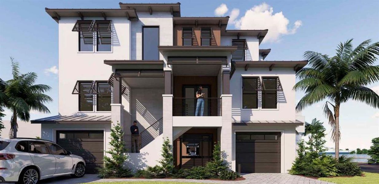 Front exterior of a new home in , Sarasota, FL, highlighting curb appeal (Image 2).