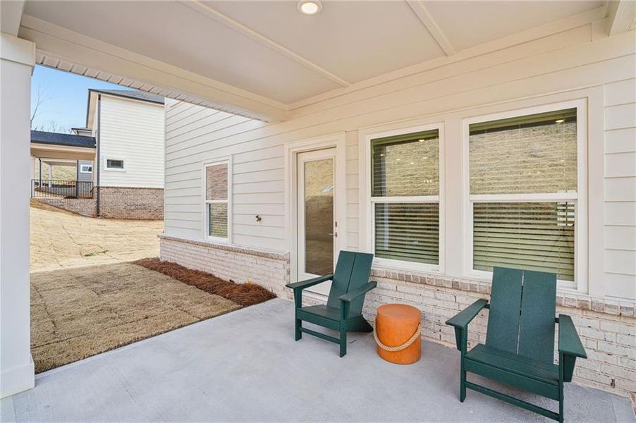 Exterior details and patio area of a home in Hemingway - Reserve Series, Cumming (Image 28).