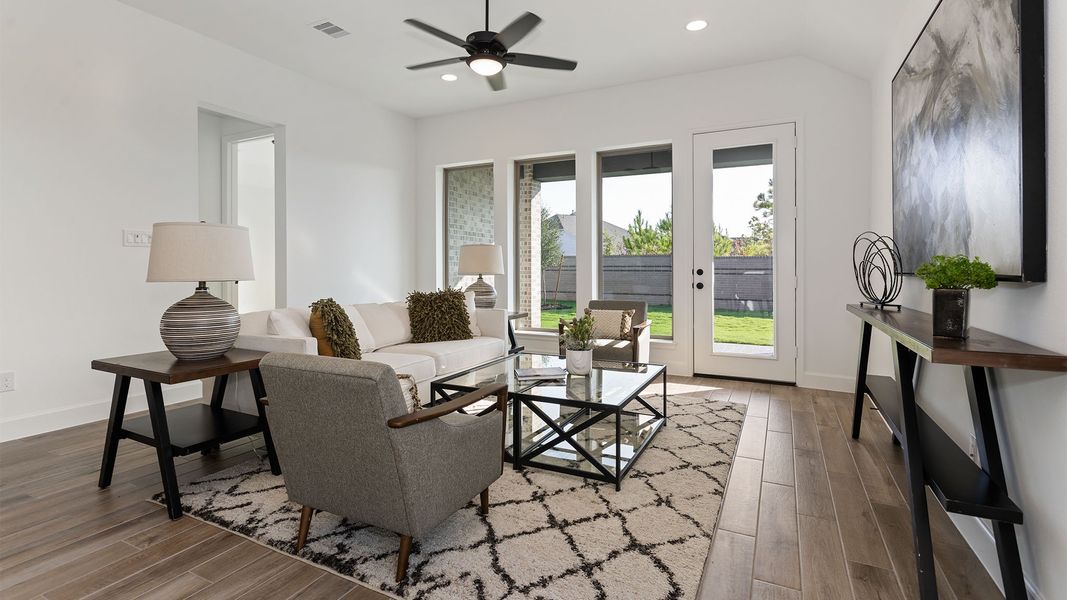 Furnished interior view inside a new home in Bridgeland, Cypress (Image 7). Furnished interior view inside a new home in Bridgeland, Cypress (Image 7).
