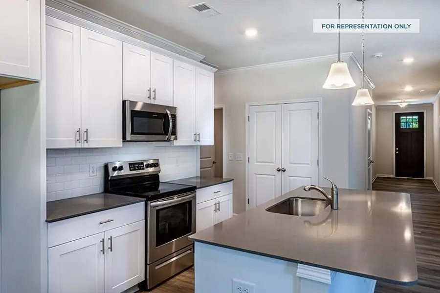 Representative furnished interior of a home built from the Rankin Basement by Brookline Homes in The Terraces at Cramerton Mills, Gastonia (Image 4).