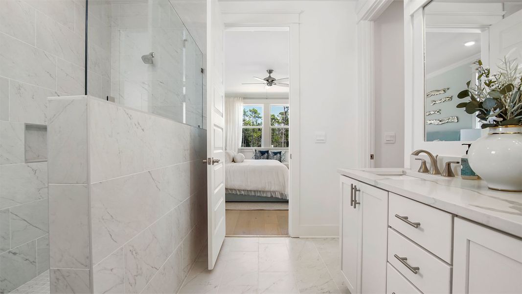 Representative furnished interior of a home built from the Brayden by D.R. Horton in Parkside, Santa Rosa Beach (Image 26).