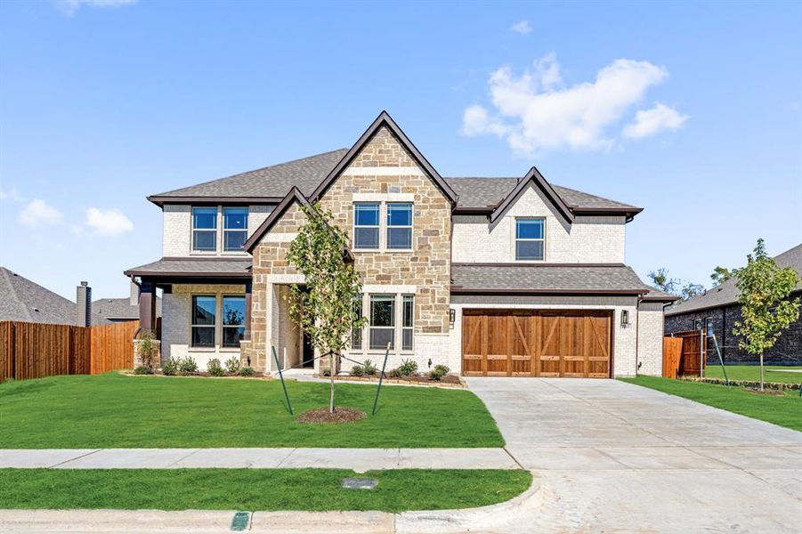 Front exterior of a new home in Villages of Walnut Grove, Midlothian, TX, highlighting curb appeal (Image 18).