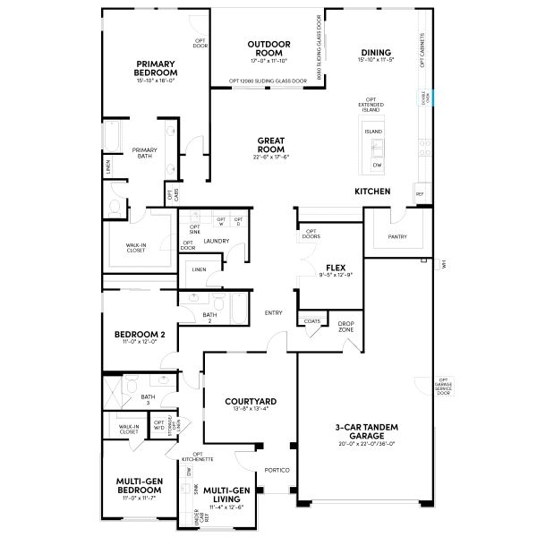 2D floor plan layout for the Solstice Phase 2b by Brookfield Residential in Mariposa at Blossom Rock, Apache Junction, AZ (Image 24).