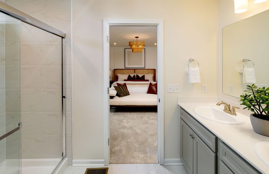 Furnished interior view inside a new home in Stewarts Landing, Charlotte (Image 39).