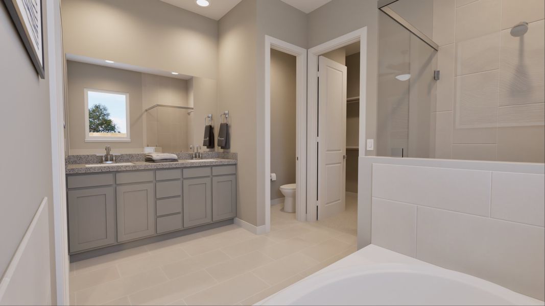 Representative furnished interior of a home built from the Austin by Tricoast Homes in Sunterra 40, Katy (Image 25).