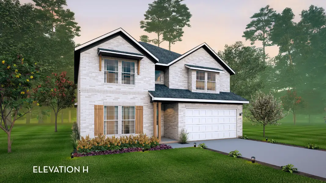 Representative exterior photo of a completed home built from the Southfork by CastleRock Communities in Arcadia Ridge, San Antonio, TX (Image 2). Representative exterior photo of a completed home built from the Southfork by CastleRock Communities in Arcadia Ridge, San Antonio, TX (Image 2).