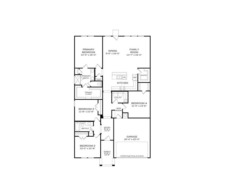 2D floor plan layout for the The Luna by Davidson Homes LLC in Ivy Glen, Perry, GA (Image 4).