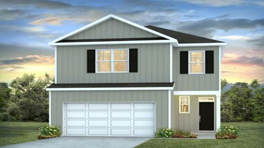 Representative exterior photo of a completed home built from the Manning by D.R. Horton in Pine Hills at Cane Bay, Summerville, SC (Image 19).