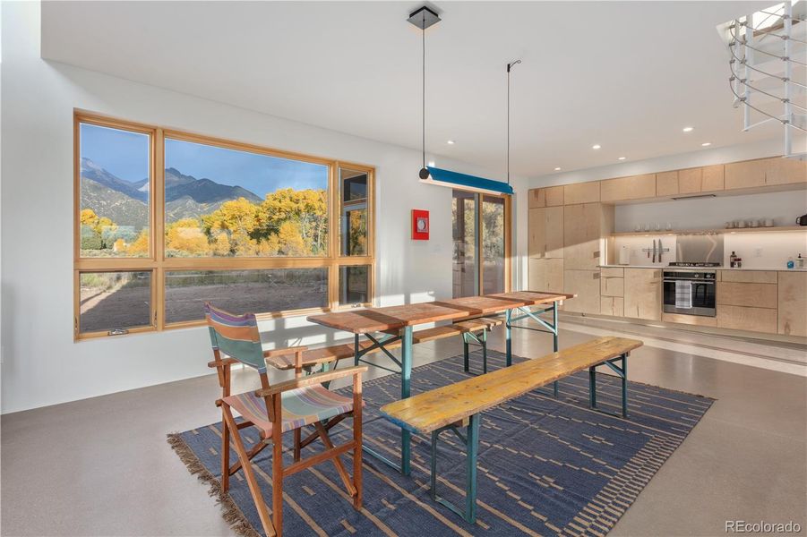 Big views from spacious dining room of Unit 1.