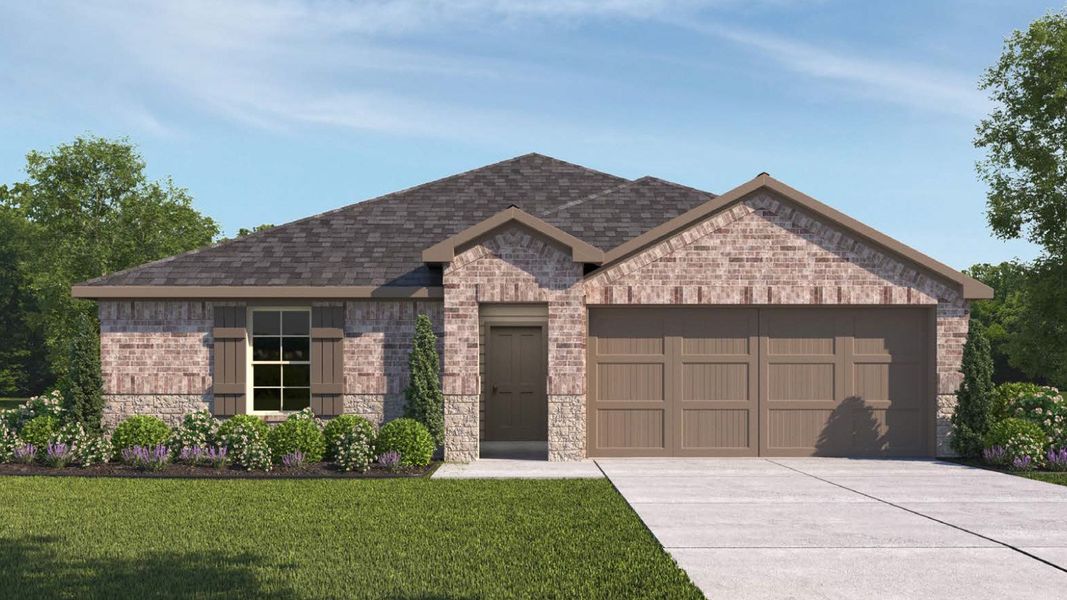 Representative exterior photo of a completed home built from the Bellvue by D.R. Horton in Marlow Lake, Texas City, TX (Image 16).