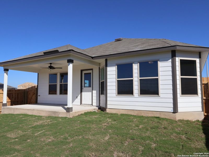 Exterior details and patio area of a home in Meadows at Clear Springs, New Braunfels (Image 16).