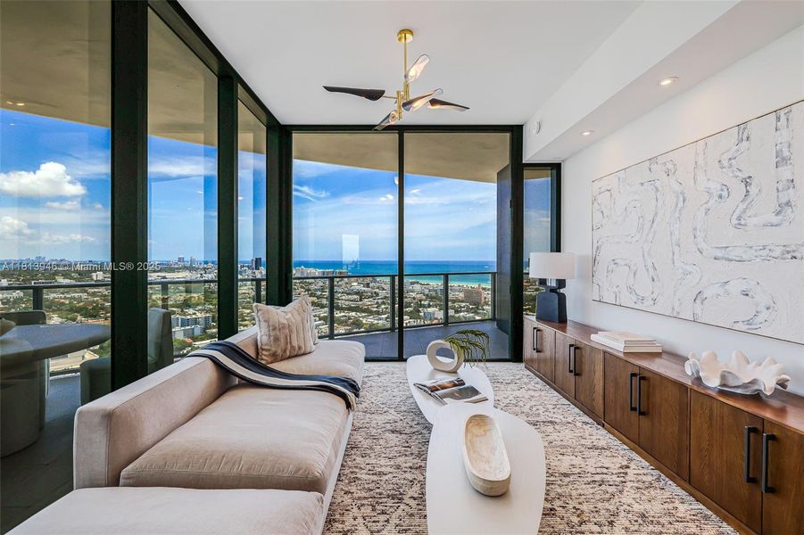 Furnished interior view inside a new home in Five Park, Miami Beach (Image 4).