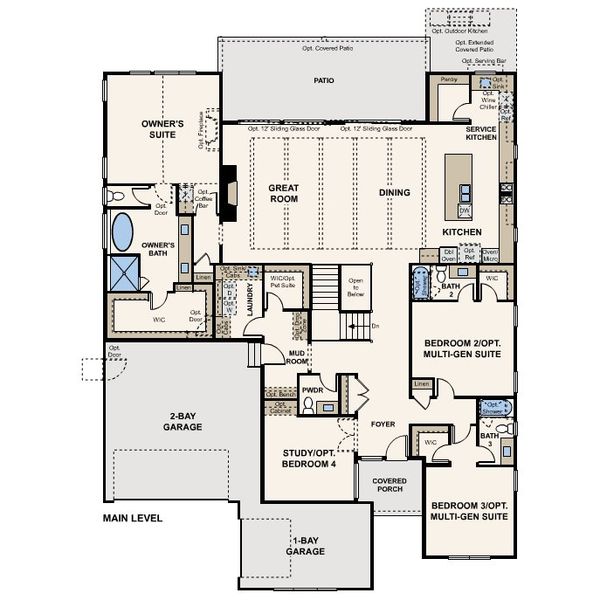 2D floor plan layout for the The Hamilton by Century Communities in Trails at Smoky Hill | The Preserve, Parker, CO (Image 3).